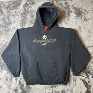 Vintage Y2K NFL Reebok Pittsburgh Steelers Embroidered Logo Hoodie Size Large